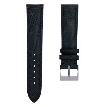 Durbuy Ostrich Leg Handmade Leather Watch Strap - Matt Blue - 19mm