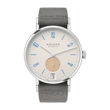 Nomos Glashütte Tangente 38 Datum Schulhausweiß