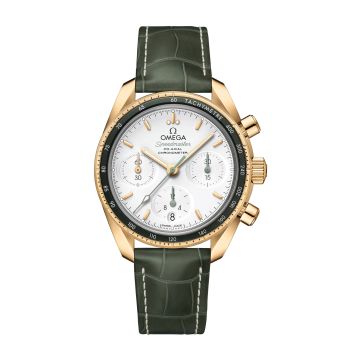 Omega Speedmaster Co-Axial 38 Yellow Gold / Silver / Strap