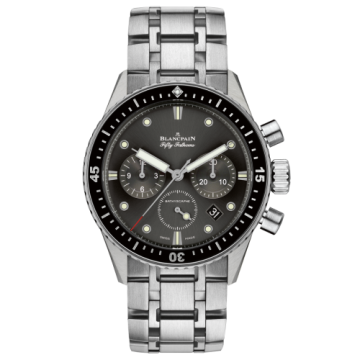 Blancpain Fifty Fathoms Bathyscaphe Flyback Chronograph Stainless Steel / Grey / Bracelet