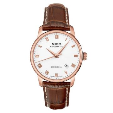 Mido Baroncelli Tradition Rose Gold / White