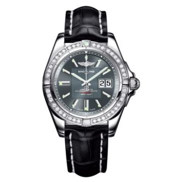 Breitling Galactic 41 Stainless Steel / Diamond / Tomcat Gray / Croco