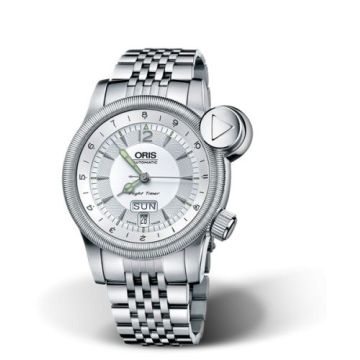 Oris Flight Timer² Day Date Stainless Steel / Black / Leather