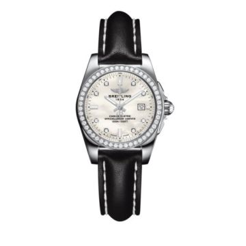 Breitling Galactic 29 Stainless Steel / Diamond / Pearl Diamond / Calf