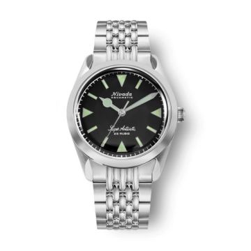 Nivada Grenchen Super Antarctic Black - Green Luminova / Stainless Steel / Beads of Rice