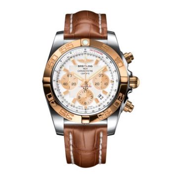 Breitling Chronomat 44 Stainless Steel / Rose Gold / Antarctica White / Croco