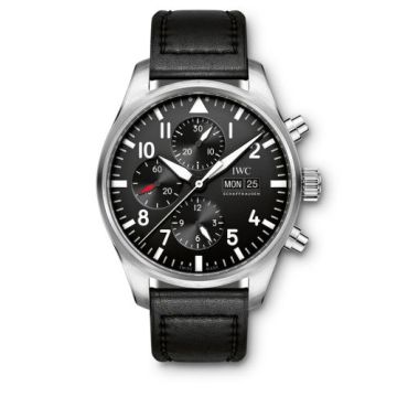 IWC Schaffhausen Pilot's Watch Chronograph Stainless Steel / Black / Strap