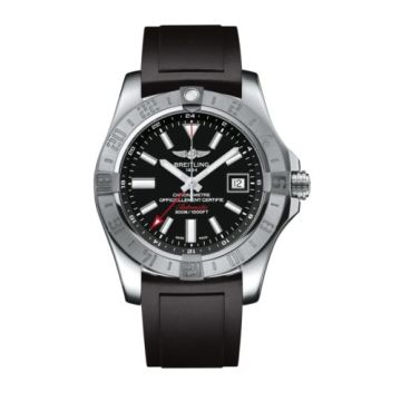 Breitling Avenger II GMT Stainless Steel / Volcano Black / Rubber