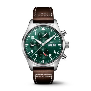 IWC Schaffhausen Pilot's Watch Chronograph Stainless Steel / Green