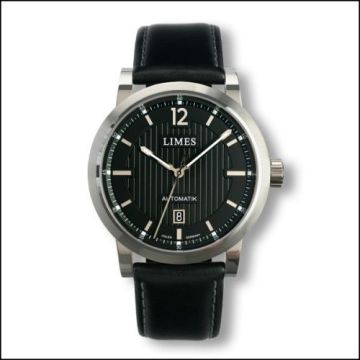 Limes Chyros Automatic - Black / black leather strap