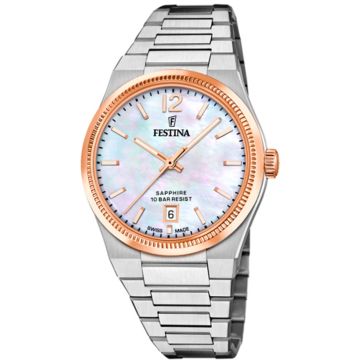 Festina Swiss Rivé Date 35mm Bicolour / Mother of pearl
