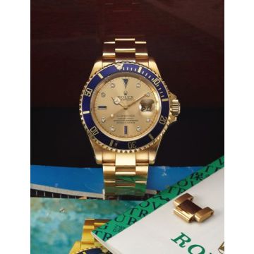 Rolex Submariner 16618 Gold Serti