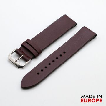 Clip-On Bordeaux Red Leather Watch Strap - 18mm