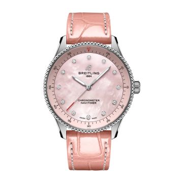 Breitling Navitimer Quartz 32 Stainless Steel / Pink MOP / Alligator