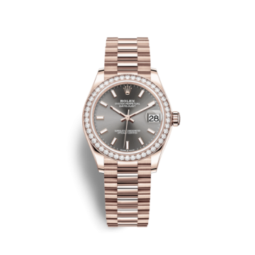 Rolex Datejust 31 Rose Gold / Diamond / Grey / President