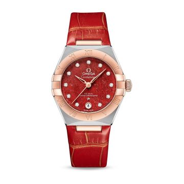 Omega Constellation Manhattan 29 Co-Axial Master Chronometer Stainless Steel / Sedna Gold / Red Aventurine