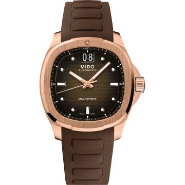 Mido Multifort TV Big Date Rose Gold / Brown / Rubber