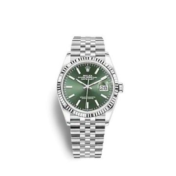 Rolex Datejust 36 Stainless Steel / Fluted / Green / Jubilee