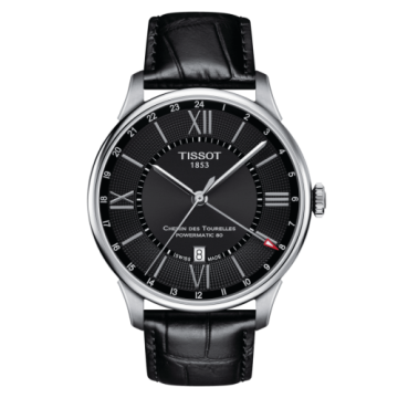Tissot Chemin Des Tourelles Powermatic 80 GMT 42 Stainless Steel / Black / Strap