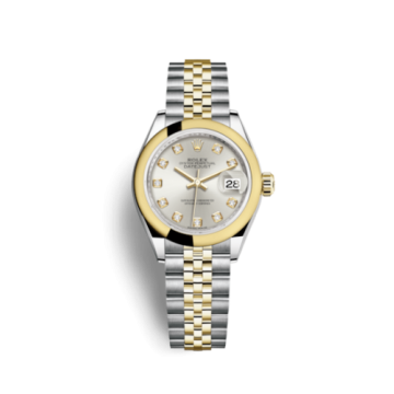 Rolex Lady-Datejust 28 Rolesor Yellow Domed / Jubilee / Silver Diamond
