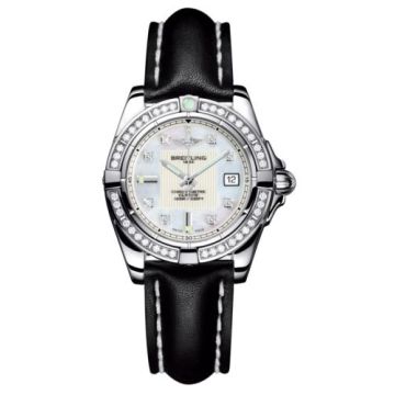 Breitling Galactic 32 Stainless Steel / Diamond / Pearl Diamond / Calf