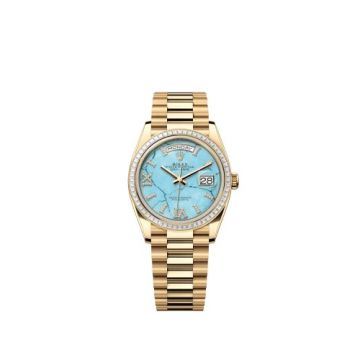 Rolex Day-Date 36 Yellow Gold - Baguette / Turquoise / President