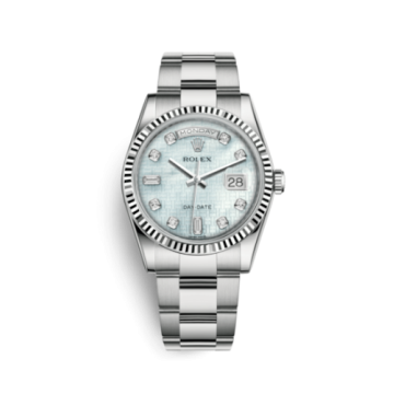 Rolex Day-Date 36 White Gold Fluted / Oyster / Oxford MOP