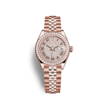 Rolex Lady-Datejust 28 Everose Diamond / Jubilee / Paved Roman