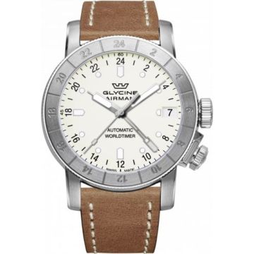 Glycine Airman 46 GMT Automatic Stainless Steel / White
