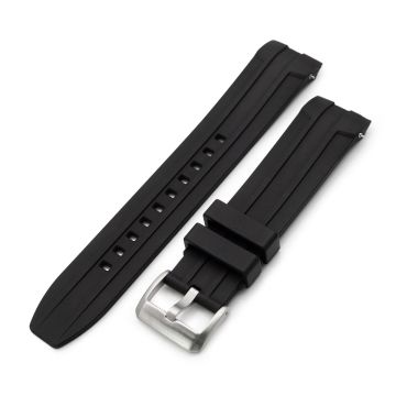 StrapXPro LXH1C Black Rubber Strap for Longines Hydroconquest Conquest 41mm - 30mm