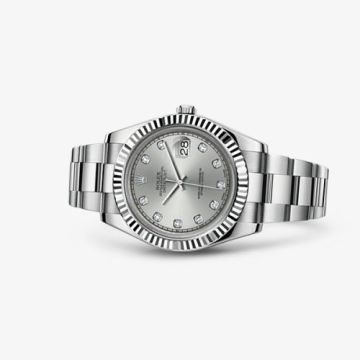 Rolex Datejust II Fluted Silver Diamonds