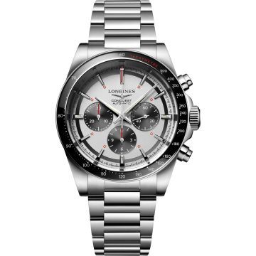 Longines Conquest Chronograph 42 Stainless Steel / Silver / Bracelet