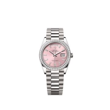Rolex Day-Date 36 White Gold - Diamond / Pink - Baguette / President