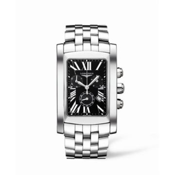 Longines DolceVita XL Chronograph Stainless Steel Black Roman