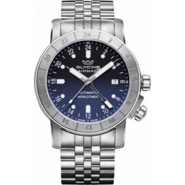 Glycine Airman 42 GMT Automatic Stainless Steel / Blue - Gradient / Bracelet