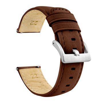 Light Brown Pittards Performance Leather Brown Stitching Watch Band - 22mm