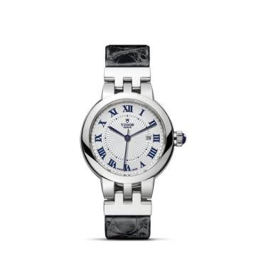Tudor Clair de Rose 30 Stainless Steel / Silver-Roman/ Alligator