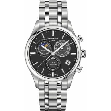 Certina DS-8 Chronograph Moon Phase Stainless Steel / Black / Bracelet