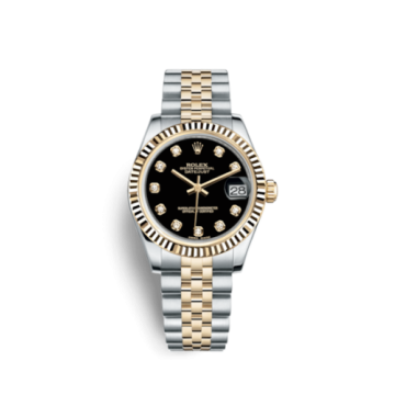 Rolex Datejust 31 Rolesor Yellow Fluted / Jubilee / Black Diamond