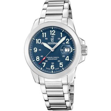 Festina Swiss Field Date Silvery / Blue