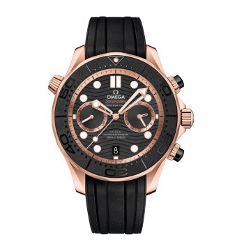 Omega Seamaster Diver 300M Master Co-Axial Chronograph 44 Sedna Gold / Black / Rubber