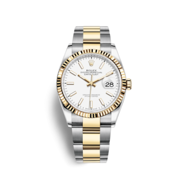 Rolex Datejust 36 Stainless Steel / Yellow Gold / Fluted / White / Oyster