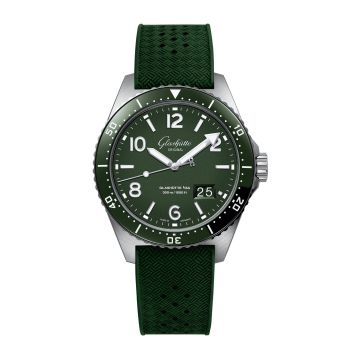 Glashütte Original SeaQ Panorama Date Stainless Steel / Green / Synthetic - Folding
