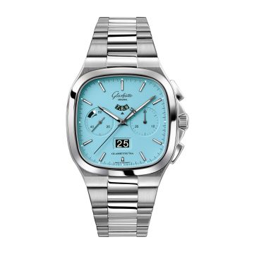 Glashütte Original Seventies Chronograph Panorama Date Disco Blue / Bracelet