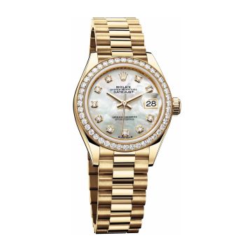 Rolex Lady-Datejust 28 Yellow Gold Diamond / President / MOP