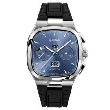 Glashütte Original Seventies Chronograph Panorama Date Blue / Rubber / Folding