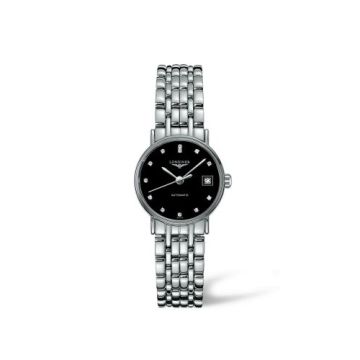 Longines Presence 25.5 Automatic Stainless Steel / Black - Diamond / Bracelet