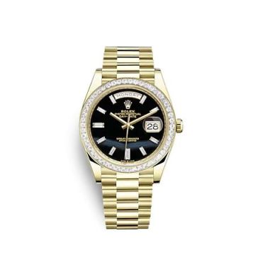 Rolex Day-Date 40 Yellow Gold - Baguette / Onyx