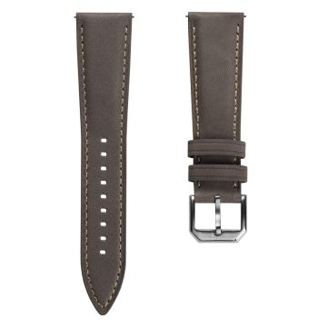 Whitby Padded Genuine Leather Watch Strap - Pastel Dark Grey - 20mm