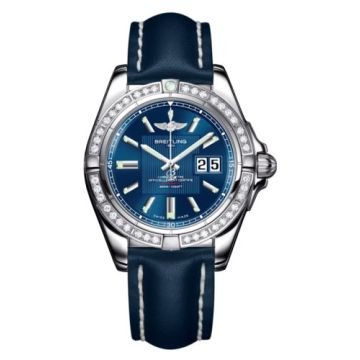 Breitling Galactic 41 Stainless Steel / Diamond / Metallica Blue / Calf